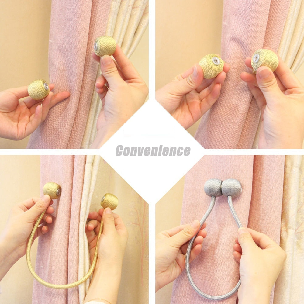 Magnetic Ball Curtain Tie Rope For Matching Home Decor